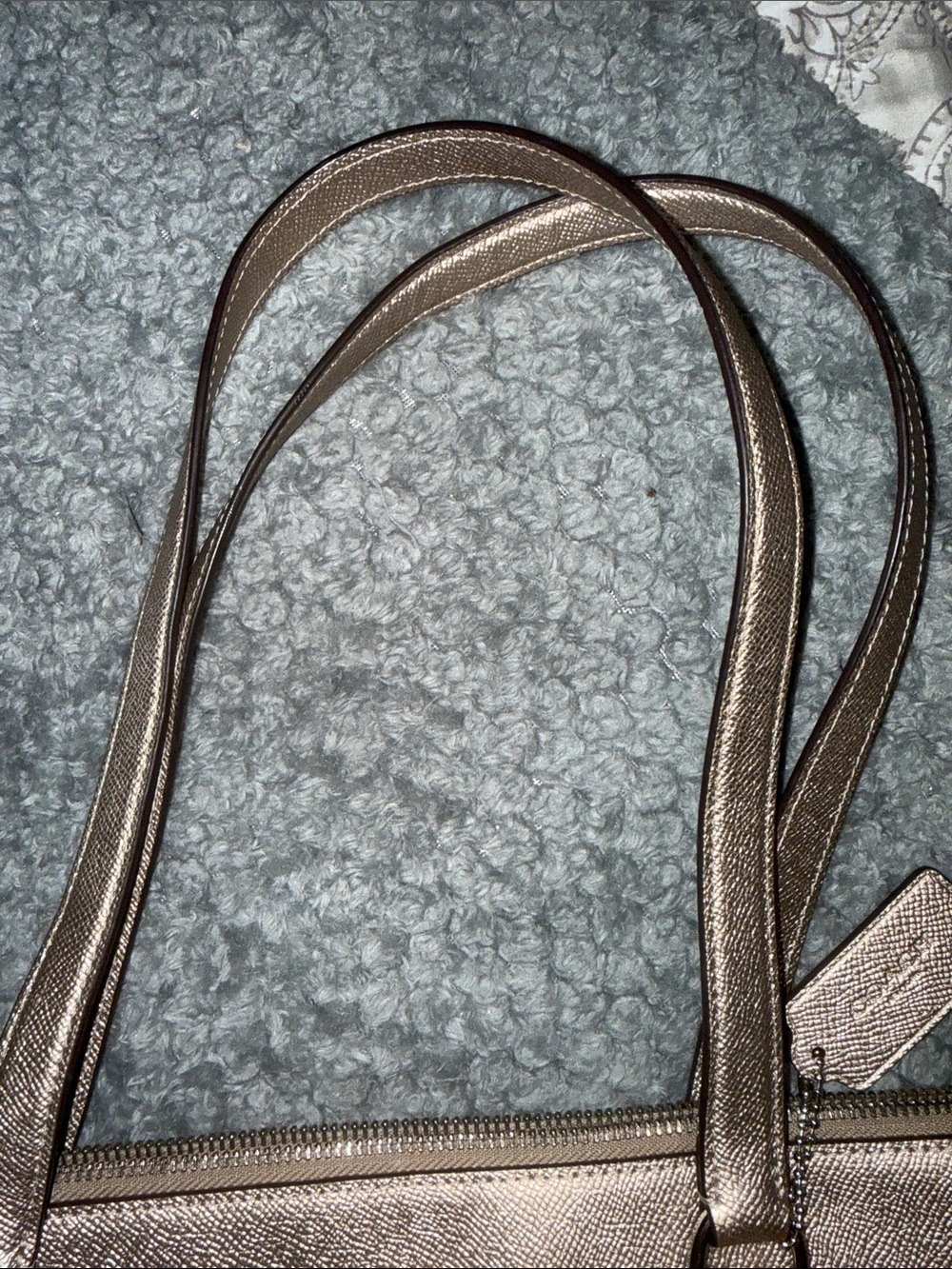 Coach Metallic Champagne Tote in Shimmery Gold-Taupe - Picture 7 of 7